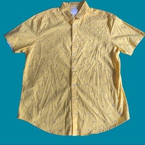 L Denim and Flower Yellow Short Sleeve